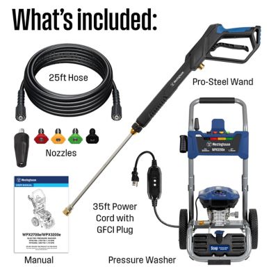 Image showing  3,200 Max PSI 1.76 GPM Electric Cold Water Pressure Washer with 5 Nozzles and Soap Tank