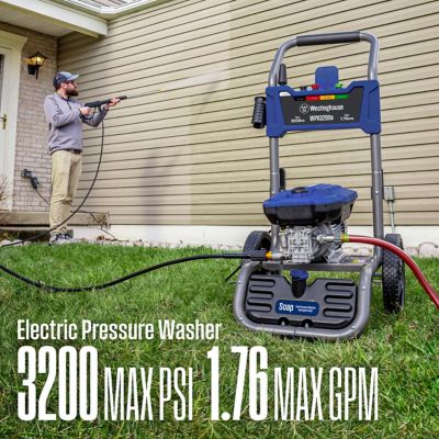 Image showing  3,200 Max PSI 1.76 GPM Electric Cold Water Pressure Washer with 5 Nozzles and Soap Tank