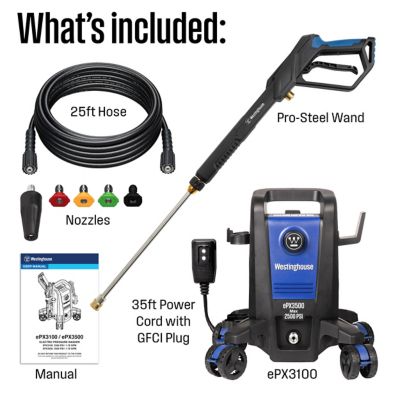 Image showing  2,500 Max PSI 1.76 GPM Electric Cold Water Pressure Washer with Soap Tank and 5 Nozzles