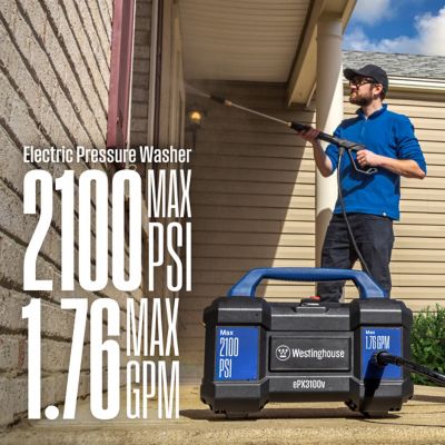 Image showing  2,100 Max PSI 1.76 GPM Electric Cold Water Pressure Washer, Foam Cannon