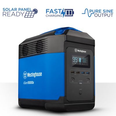 Westinghouse Portable Power Station 1008Wh Lithium-Ion Battery, 3000W Solar Generator, Pure Sine Wave, IGEN1000S This portable generator is the perfect size to power our ice fishing house