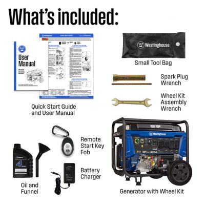 Image showing  12,500/9,500-Watt Gasoline Powered Portable Generator, CO Sensor, Remote Electric Start