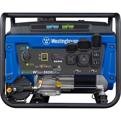 Image showing 8 th Westinghouse 4,650/3,600-Watt Dual-Fuel Portable Generator, RV-Ready, CO Sensor