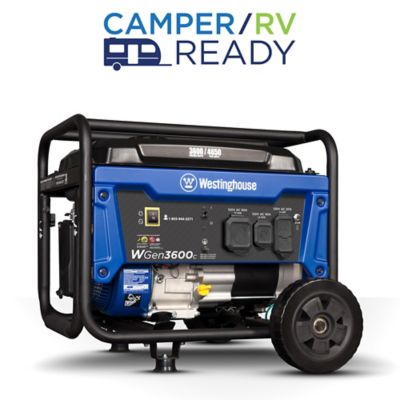 Westinghouse 4650-Watt RV Ready Outlet Portable Gas Generator with CO Sensor It starts easy, ran fairly quiet for a gas generator, and provided the power that we needed to run the AC, microwave and other camp trailer electrical appliances