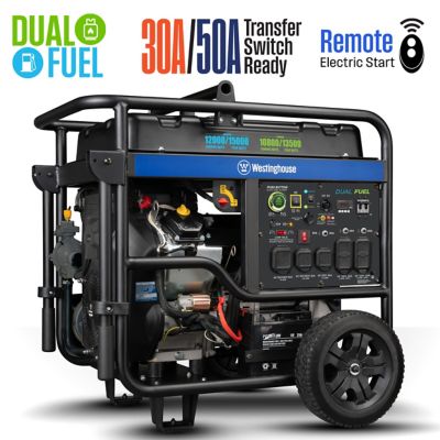 Westinghouse 15,000W Dual Fuel Portable Generator, Gas or Propane, Home Backup, CO Sensor When I started researching generators for household backup purposes, this one quickly came to the top of the list