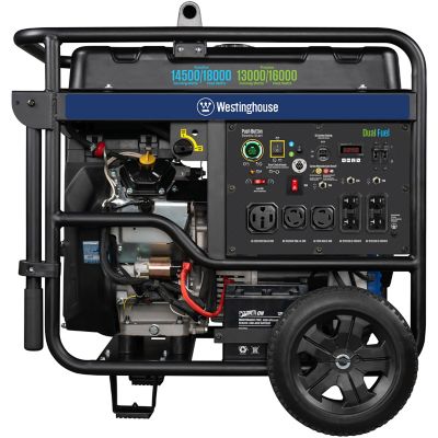 Image showing 9 th Westinghouse 18,000/14,500 W Dual-Fuel Portable Generator, Gas/Propane, Home Backup, CO Sensor