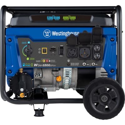 Image showing 6 th Westinghouse 6,500/5,300-Watt Dual-Fuel Home Backup Portable Generator, CO Sensor