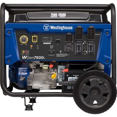 Image showing 8 th Westinghouse 9,500/7,500-Watt Gasoline Powered Home Backup Portable Generator, Transfer Switch Ready, CO Sensor