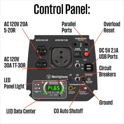 Image showing  2,800/2,200-Watt Gasoline Powered Portable Inverter Generator, CO Sensor