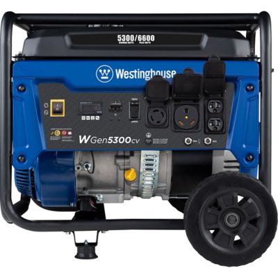 Image showing 6 th Westinghouse 6,600/5,300-Watt Gasoline Powered Home Backup Portable Generator, Recoil Start, RV-Ready Outlet, CO Sensor