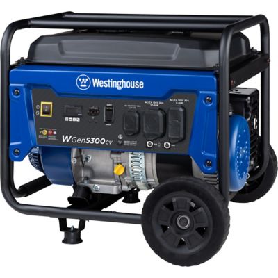 Image showing 7 th Westinghouse 6,600/5,300-Watt Gasoline Powered Home Backup Portable Generator, Recoil Start, RV-Ready Outlet, CO Sensor