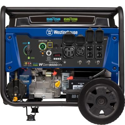 Image showing 9 th Westinghouse 12,500/9,500 W Dual-Fuel Portable Generator, Gas/Propane, CO Sensor