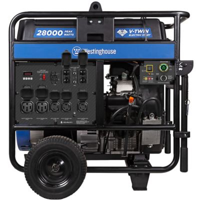 Image showing 7 th Westinghouse 28,000/20,000-Watt Gasoline Powered Portable Generator, Home Backup, Remote Start, CO Sensor