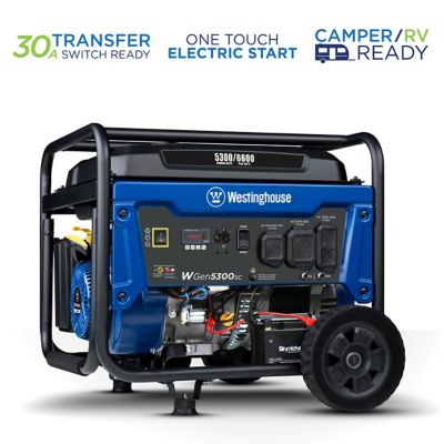 Westinghouse 6600 Watt Electric Start Portable Gas Generator with CO Sensor Purchased the WGen5300v gas generator and was very impressed with the overall quality of the unit