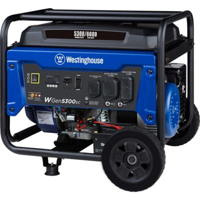 Image showing 6 th Westinghouse 6,600/5,300-Watt Gasoline Powered Portable Generator, Electric Start, CO Sensor