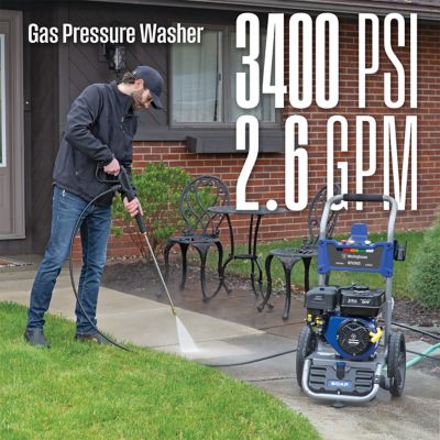 Image showing  3,400 PSI 2.6 GPM Gas Cold Water Pressure Washer with 5 Nozzles & Soap Tank