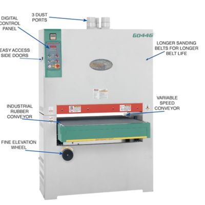 Image showing  G0446-37 in. 15 HP 3-Phase Platen Type Wide-Belt Sander