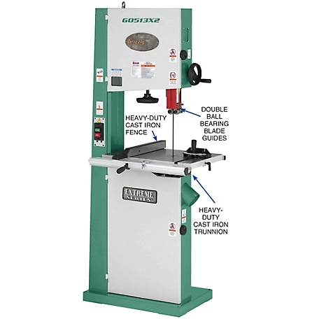 Grizzly G0513x2-17 in. 2 HP Bandsaw with Cast-Iron T, G0513X2