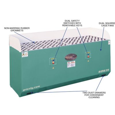 Image showing  G0631-28 x 79in. Extra-Long Downdraft Sanding Table