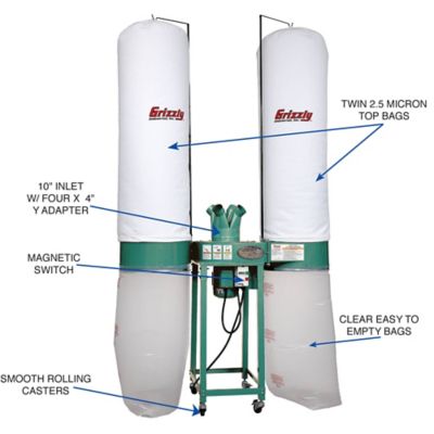 Image showing  G0672 5 HP Industrial Dust Collector