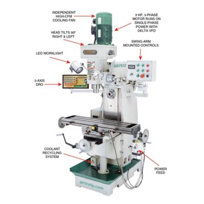 Image showing  G0757Z-9 in. x 39 in. 3 HP Variable-Speed Ho, G0757Z