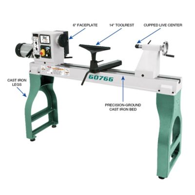 Image showing  Variable-Speed Wood Lathe, 22 in. x 42 in.