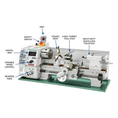 Image showing  G0768Z-8 in. x 16 in. Variable-Speed Lathe W, G0768Z