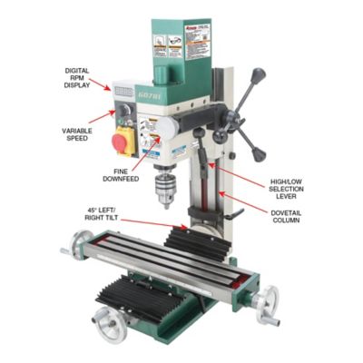 Image showing  G0781-4 in. x 18 in. 2-Speed 3/4 HP Mill/Drill