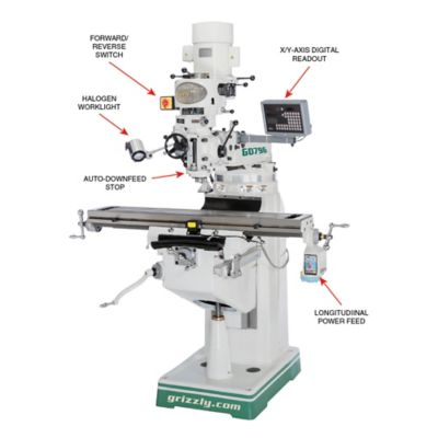 Image showing  G0796-9 in. x 49 in. Vertical Mill with Power