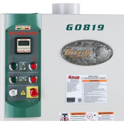Image showing 5 th Grizzly G0819-15 in. 5 HP Open-End Wide-Belt Sander