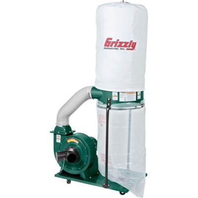 Grizzly 1.5 HP 12/6A Portable Dust Collector, 5.7 cu. ft. Capacity, 1,300 CFM