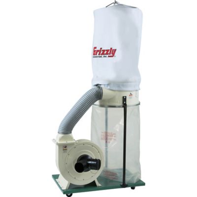 Grizzly 2 HP 9A Dust Collector with Aluminum Impeller, 5.7 cu. ft. Capacity, 1,550 CFM