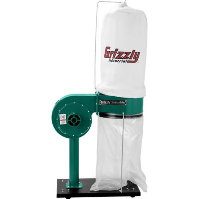 Grizzly 1 HP 8A Dust Collector, 2.3 cu. ft. Capacity, 500 CFM