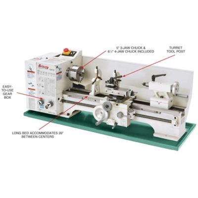 Image showing  G9972Z-11 in. x 26 in. Bench Lathe With Gear, G9972Z