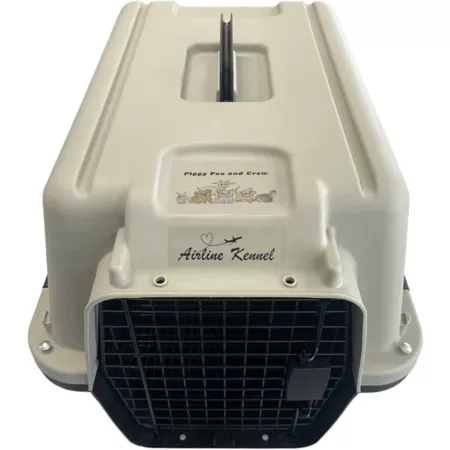 Piggy Poo and Crew Airline Approved 1-Door Plastic Pet Carrier Large 27.5 in x 20 in x 20 in. Plastic Crates