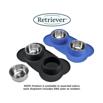 Image showing  Waterproof Silicone Pet Food Mat with Bowls, Assorted Colors