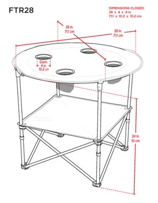 Image showing  28 Diameter Fabric Round Portable Table, FTR28-454-1
