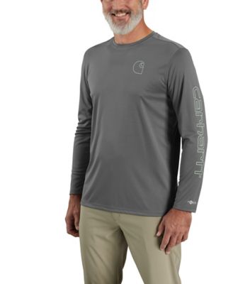 Image showing  Men's Force Sun Defender Lightweight Logo Graphic Long-Sleeve T-Shirt, 106164-WHT
