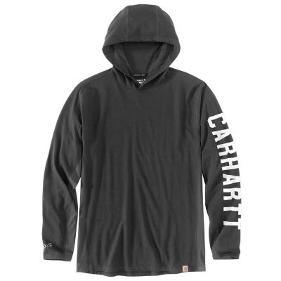 Carhartt Men's Force Relaxed Fit Midweight Logo Graphic Hooded Long-Sleeve T-Shirt, 106654-CRH