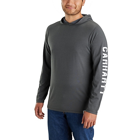 Carhartt Men's Force Relaxed Fit Midweight Long-Sleeve Logo Graphic Hooded T-Shirt, 106654