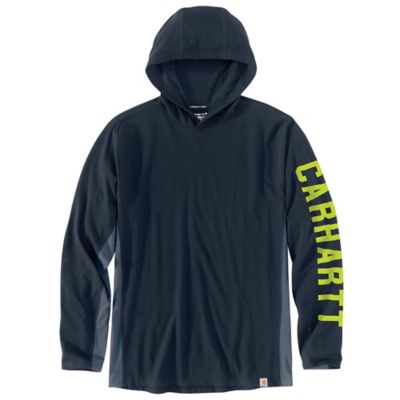 Carhartt Men's Force Relaxed Fit Midweight Logo Graphic Hooded Long-Sleeve T-Shirt, 106654-CRH