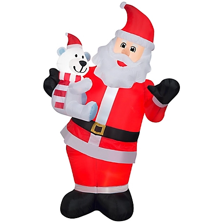 Gemmy Animated Airblown-Swaying Santa with Polar Bear