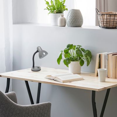 Creekwood Home Traditional Fundamental Metal Desk Task Lamp and Bowl Shaped Shade with Flexible Gooseneck