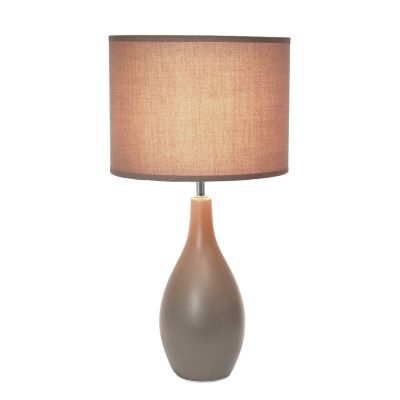 Image showing  Traditional Standard Ceramic Dewdrop Table Desk Lamp with Matching Fabric Shade