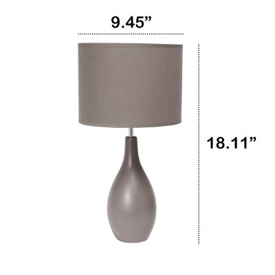 Image showing  Traditional Standard Ceramic Dewdrop Table Desk Lamp with Matching Fabric Shade
