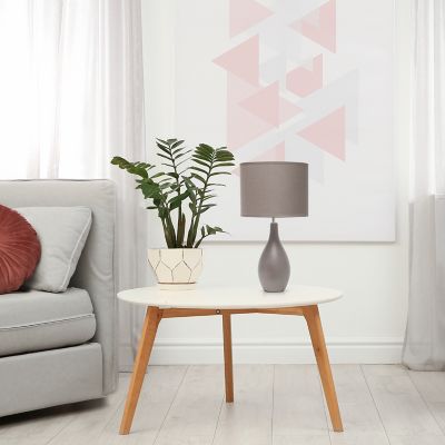 Image showing  Traditional Standard Ceramic Dewdrop Table Desk Lamp with Matching Fabric Shade