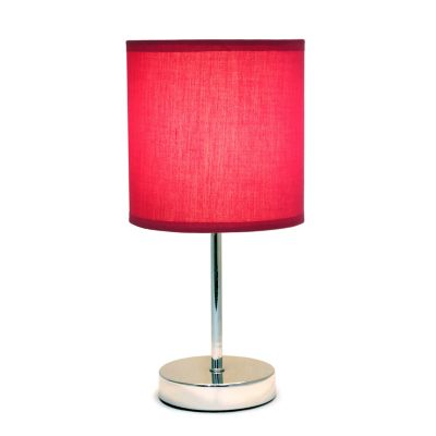 Image showing  Traditional Metal Stick Bedside Table Desk Lamp with Fabric Drum Shade