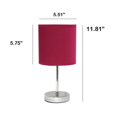 Image showing  Traditional Metal Stick Bedside Table Desk Lamp with Fabric Drum Shade
