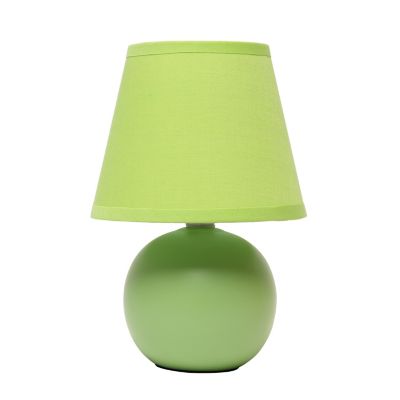 Image showing  Traditional Ceramic Orb Base Bedside Table Desk Lamp with Matching Tapered Drum Fabric Shade