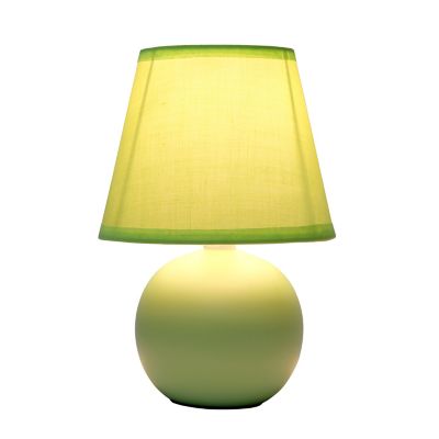 Image showing  Traditional Ceramic Orb Base Bedside Table Desk Lamp with Matching Tapered Drum Fabric Shade
